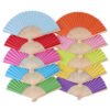 Folding Polyester Bamboo Fan - Image 4