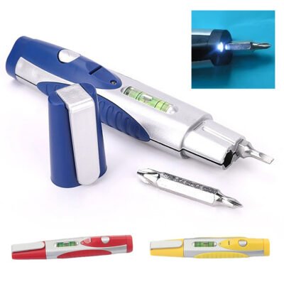 Mini Flashlight Tool with Level & Screwdriver