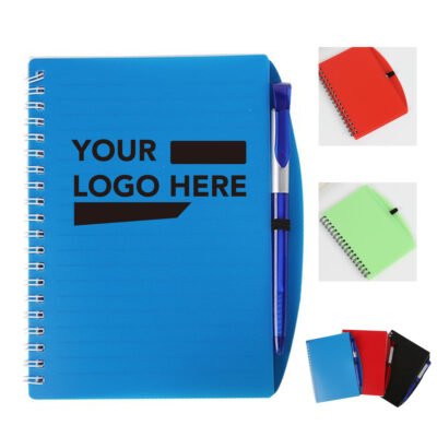 A5 Plastic Cover Notebook w/ Pen