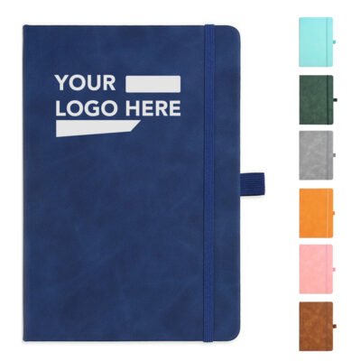 PU Leather Notebook W/Strap Pen Holder