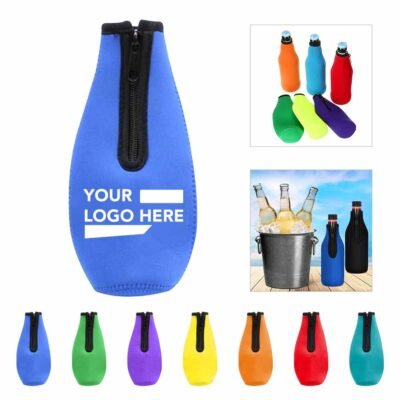 11 Oz Neoprene Zipper Beer Bottle Cooler