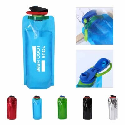 Flip Top Foldable Water Bottle With Carabiner