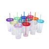 450ml Plastic Beverage Cup w/ Straw - Image 3