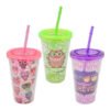 450ml Plastic Beverage Cup w/ Straw - Image 4
